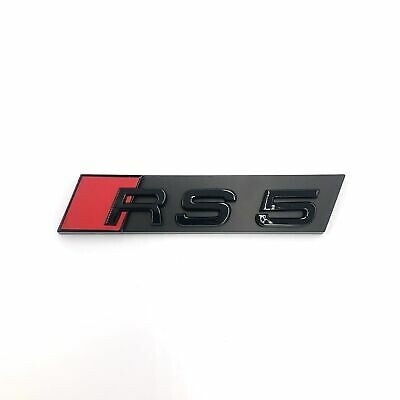 Audi RS5 black grill grille badge emblem with 2 bar fitting kit