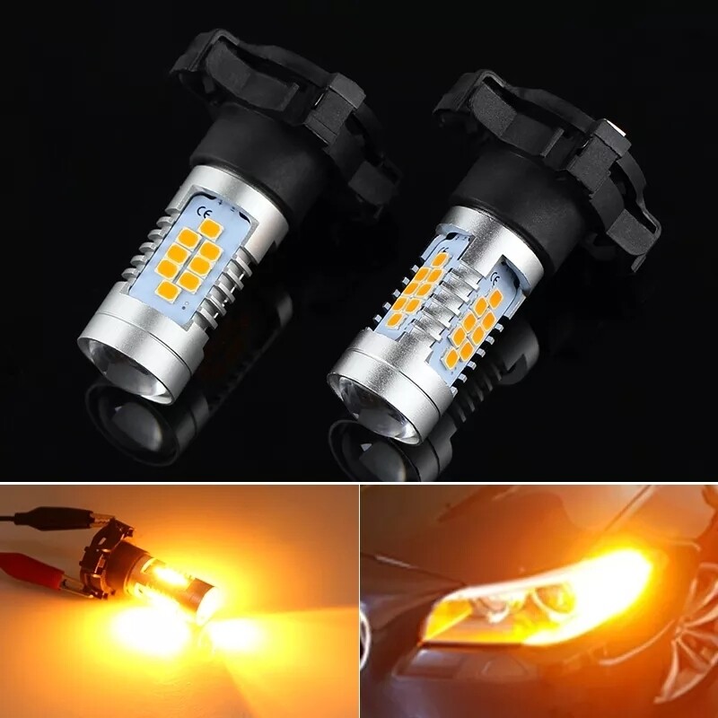 2pcs PY24W LED bulbs error free indicator bulbs orange
