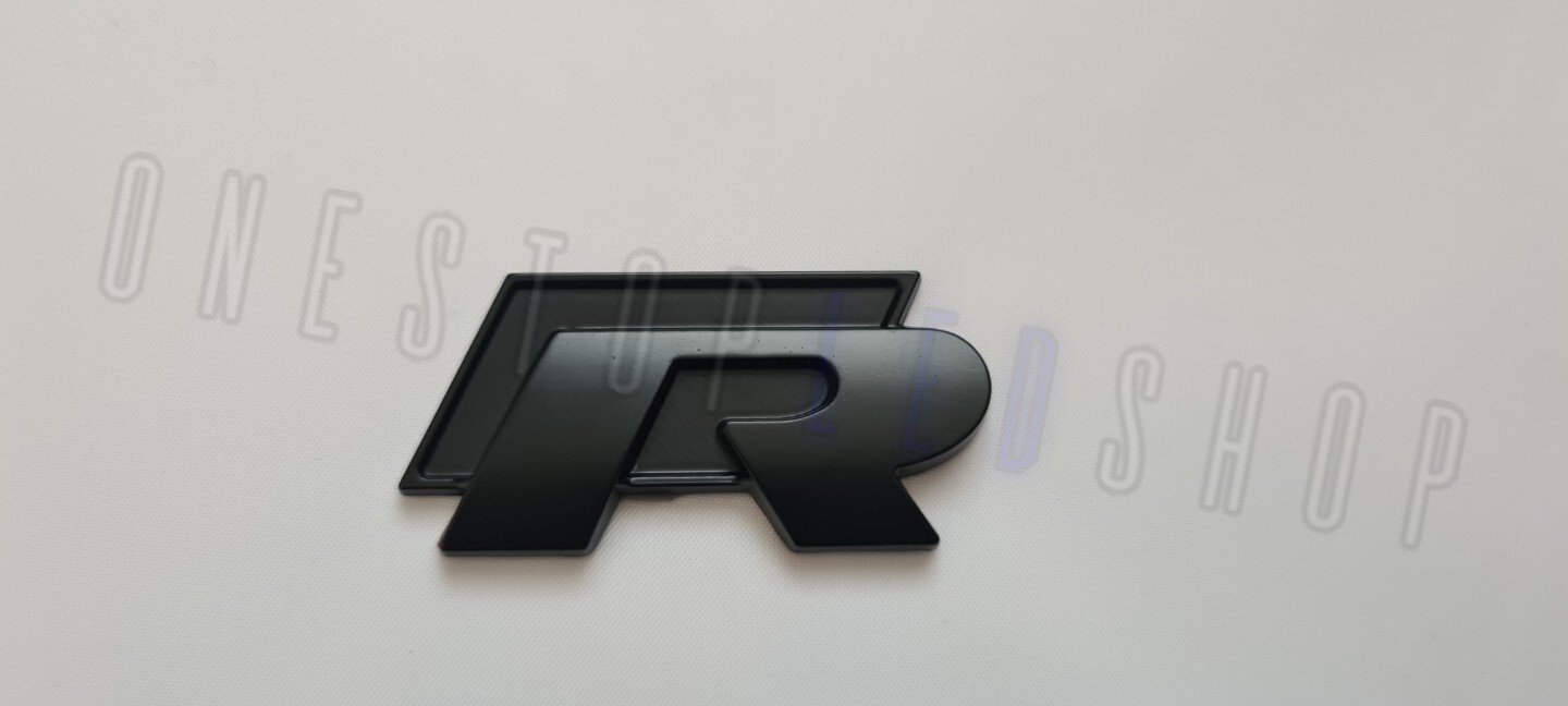 R R-Line RLine volkswagen matte matt black boot trunk badge emblem adhesive stick on