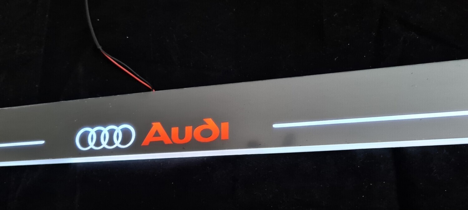Audi 2pc door welcome scuff plate sill LED kit for coupe cabriolet