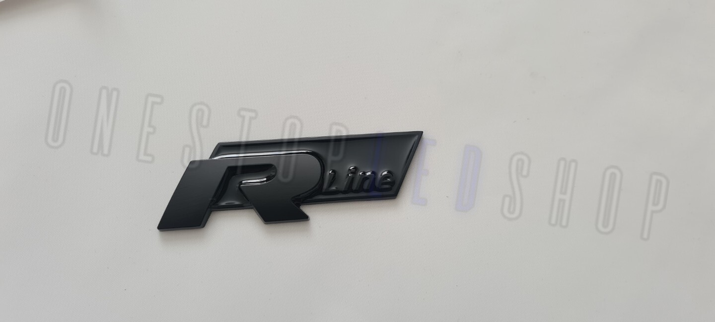 R R-Line RLine volkswagen gloss black rear boot trunk badge emblem adhesive stick on