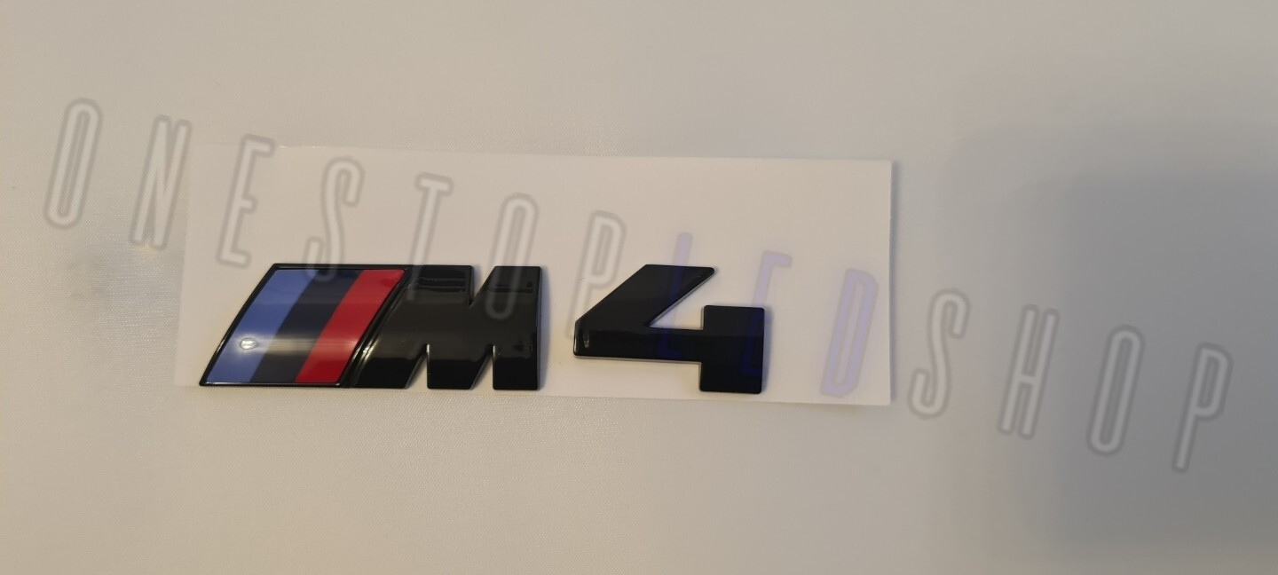 BMW M4 m4 black rear boot trunk badge emblem adhesive stick on