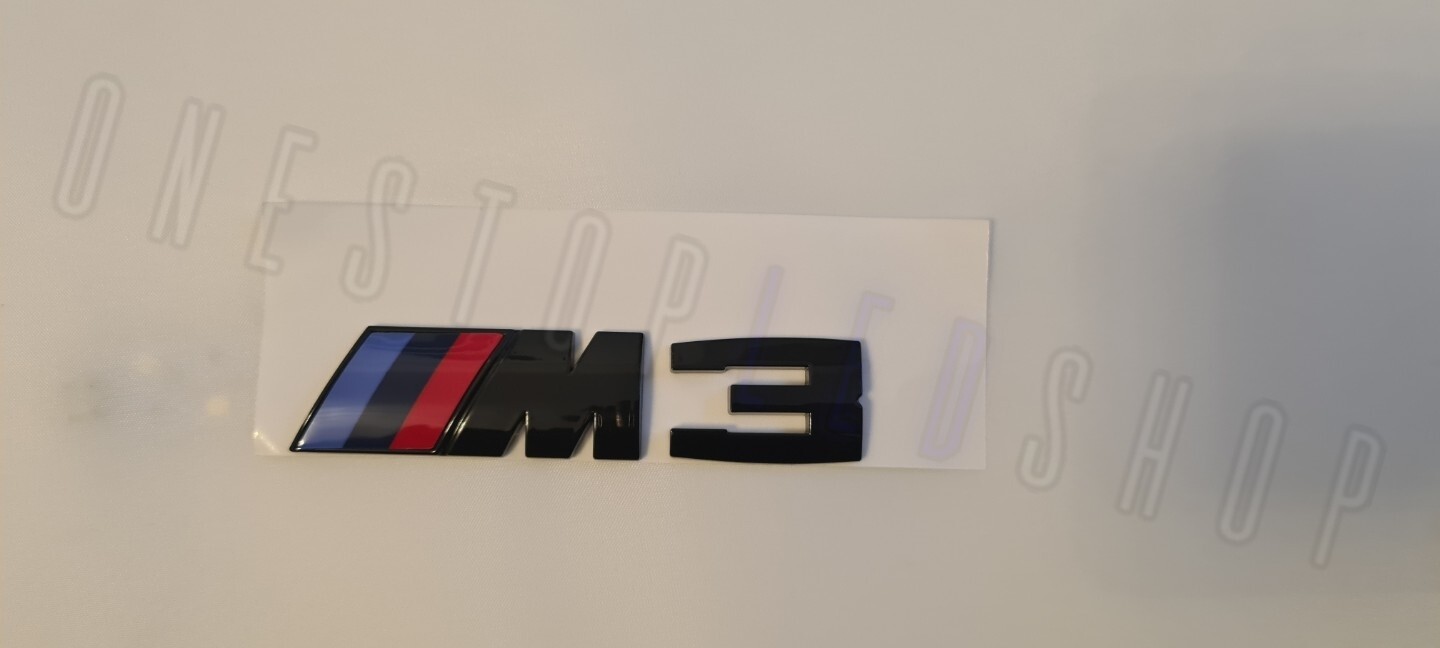 BMW M3 m3 black rear boot trunk badge emblem adhesive stick on