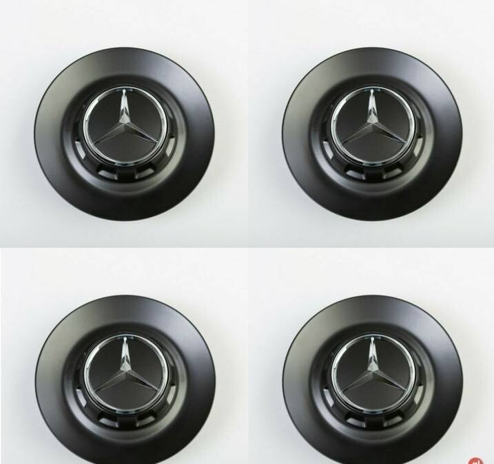 4pcs Mercedes Benz 145mm 146mm black alloy wheel center hub cap