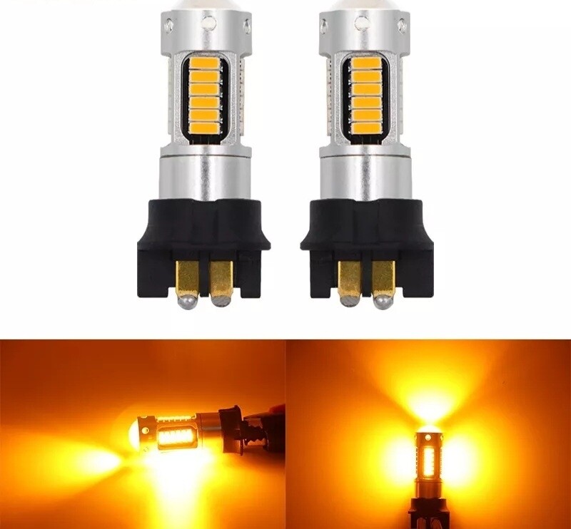2pcs indicator yellow orange PW24W PWY24W SH24W LED bulbs error free