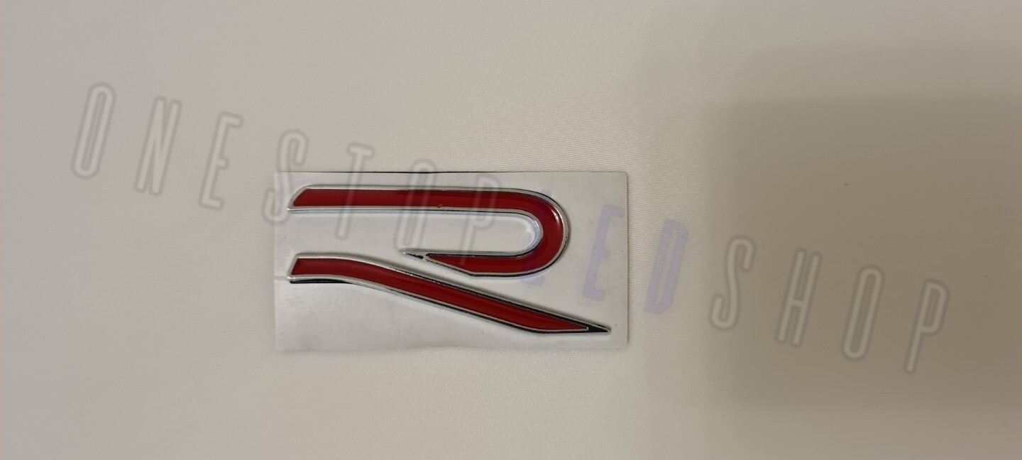 R R-Line RLine new style volkswagen red silver boot trunk badge emblem adhesive stick on 65 x 35mm