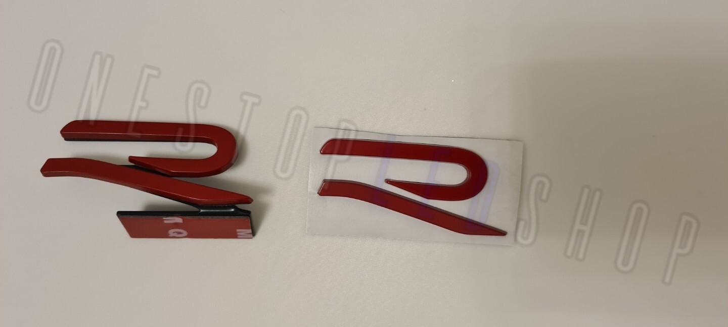 2pcs badge set R R-Line RLine new style volkswagen red front grill grille rear boot trunk emblem 65 x 35mm