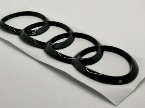 Audi black ring replacement rear curved TT boot trunk badge emblem adhesive stick on