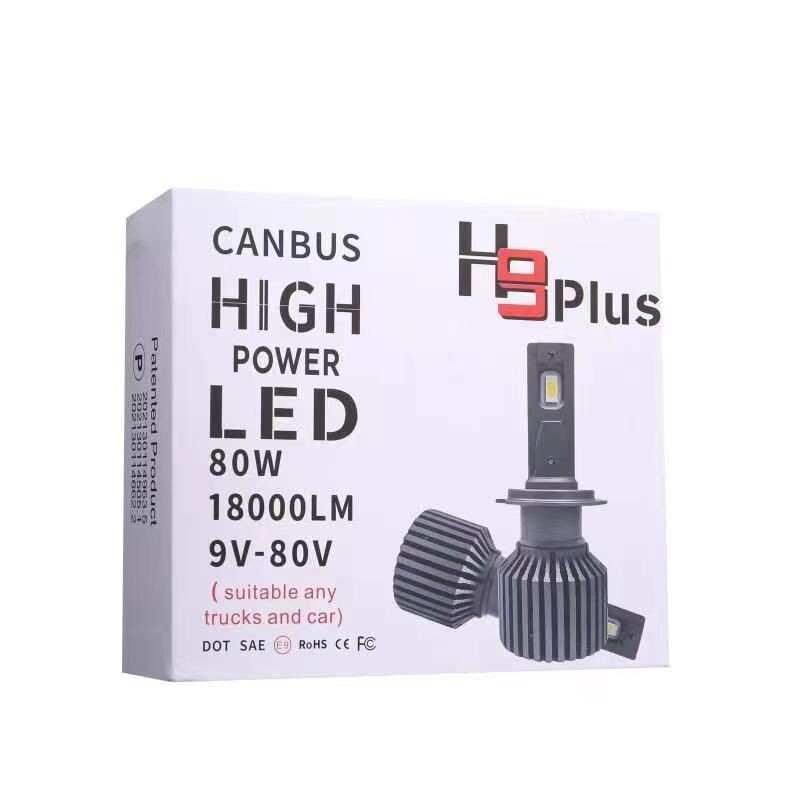 H9 plus H7 Headlight LED kit 80w plug and play error free