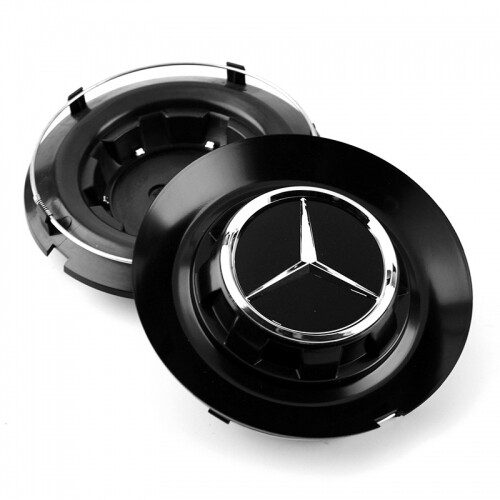 Mercedes Benz BC-383 147mm 146mm black alloy wheel center hub cap