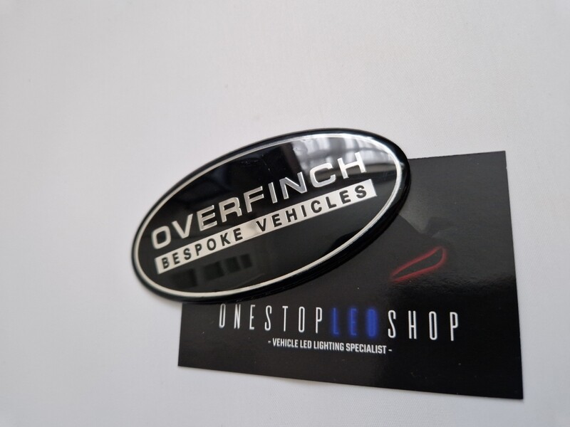 1pc 86 x 44mm black Overfinch badge emblem logo adhesive stick on