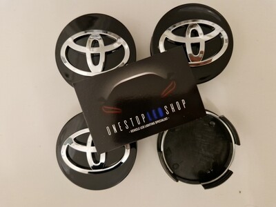 4 X Toyota black chrome 62mm Alloy wheel center hub caps