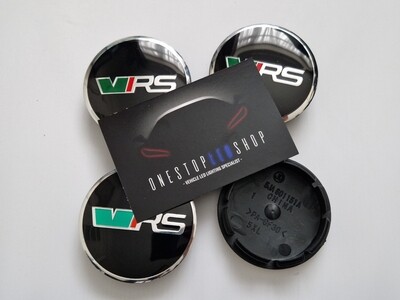 4 X Skoda VRS V-RS RS 56mm Alloy wheel center hub caps