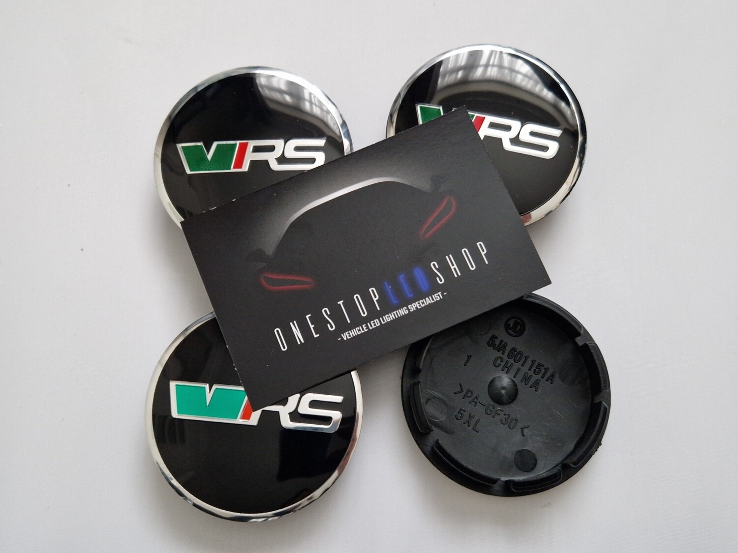 4 X Skoda VRS V-RS RS 60mm Alloy wheel center hub caps