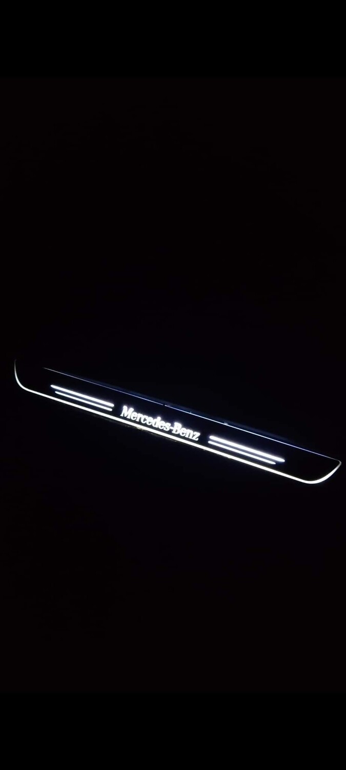 Mercedes benz 2pc door welcome scuff plate sill LED kit