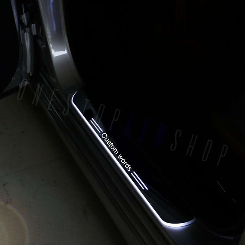 custom personalised door welcome scuff plate sill LED kit 2pc 2 door