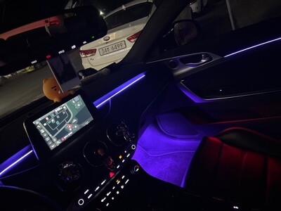 18 in 1 RGB Ambient interior LED strips phone app controlled bluetooth dash doors footwell door bowl