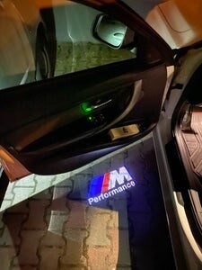 2pc BMW M performance door projector shadow LED kit logo