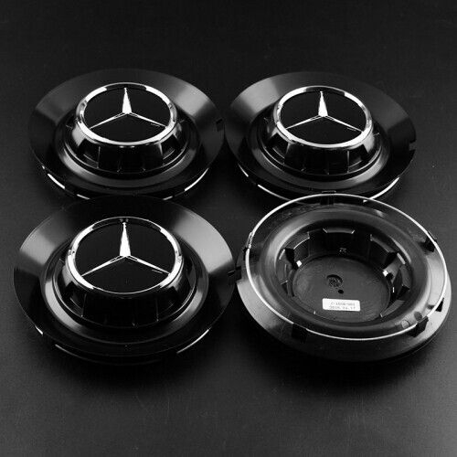 4pcs C-1028 17028 set Mercedes Benz 147mm 146mm GLOSS gloss black alloy wheel center hub cap