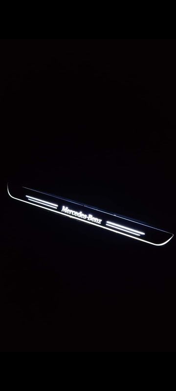 Mercedes benz 4pc door welcome scuff plate sill LED kit front rear doors