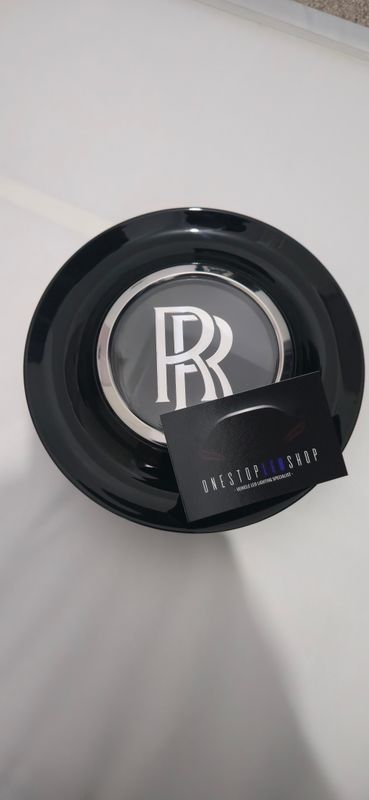 1pc Rolls Royce 183mm gloss black alloy wheel center hub cap self levelling floating