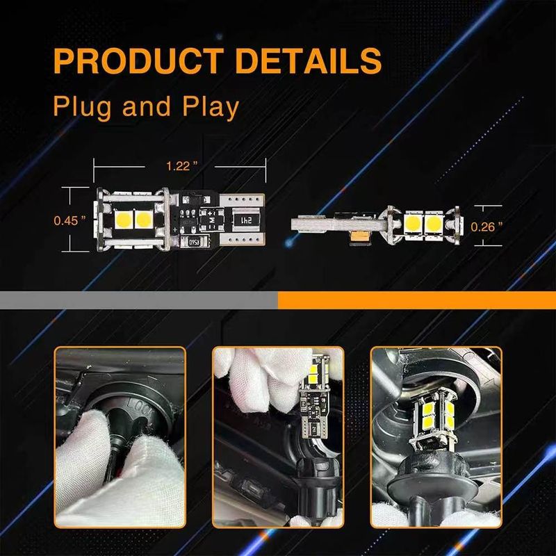 5pcs SUPER BRIGHT T10 501 W5W LED bulbs error free