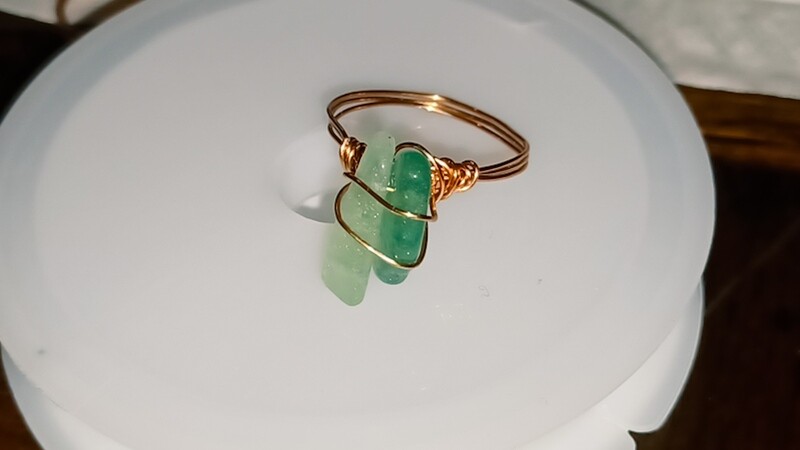 Green Adventurine Crystal Ring