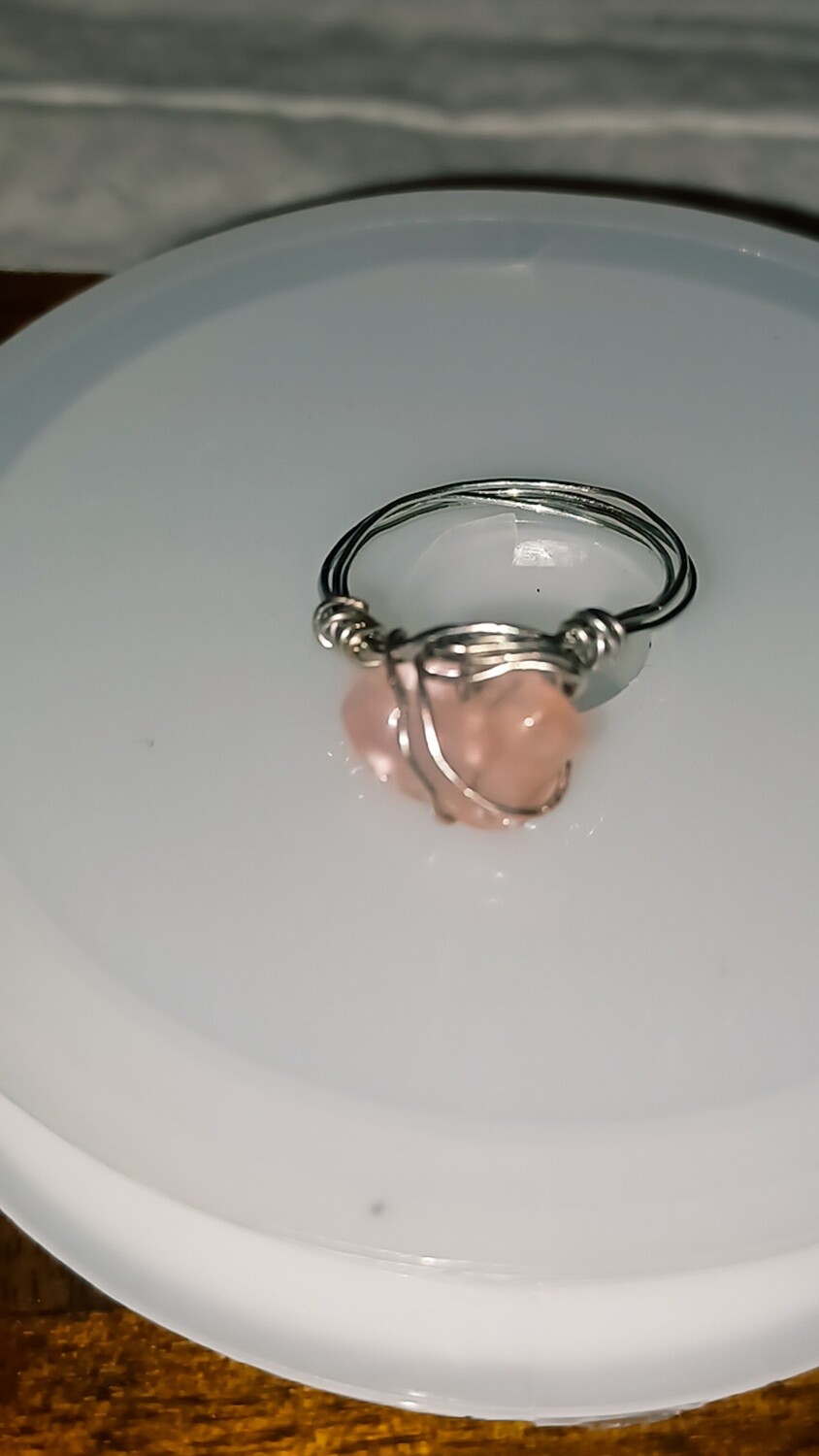 Rose Quartz Crystal Ring