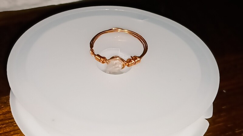 White Howlite Crystal Ring