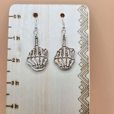 Flying Finger” Statement Earrings – Colored Wood Attitude