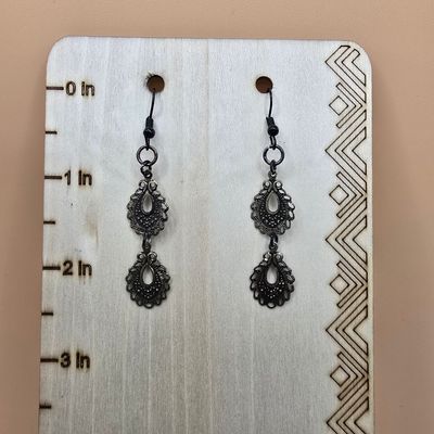 “Lotus Drop” Filigree Earrings – Antique Metal Elegance