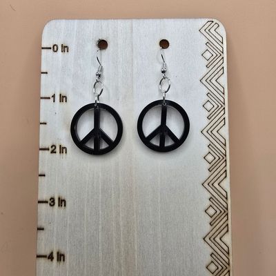 Peace Out” Acrylic Earrings – Lightweight Retro Vibe