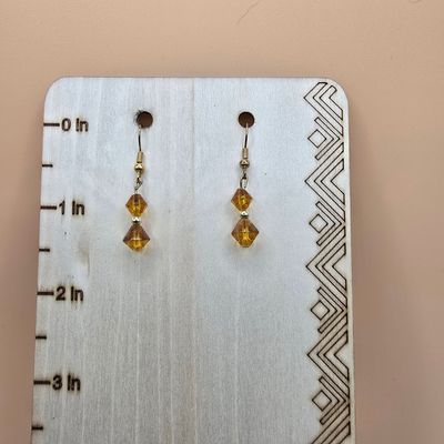 Golden Glow” Beaded Earrings – Faceted Sunshine Sparkle