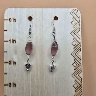 Twilight Rosette” Earrings – Purple Glass &amp; Silver Filigree