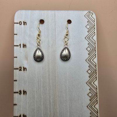 “Vintage Tear Drop” Earrings – Granulated gold-toned Dangles