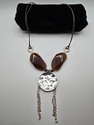 Echo of Earth – Agate &amp; Silver Pendant Necklace