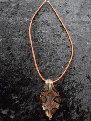 Patternfall Pendant – Etched Glass &amp; Cord Necklace