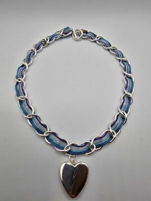 Chaos Tapestry – Silver Heart on Woven Chain