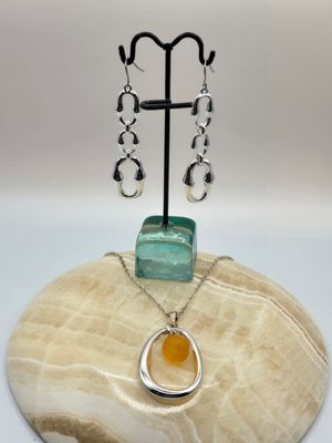 Linked in Light: Silver Oval Jewelry Set Linked in Light: Silver Oval Jewelry Set