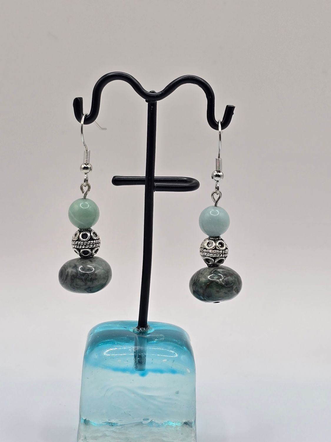 Ocean Mist” Beaded Earrings