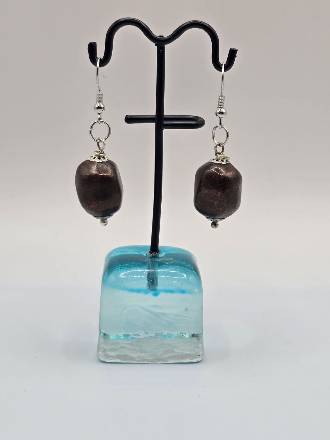 “Tapestry of Bronze” Earrings – Irregular Metallic Beads