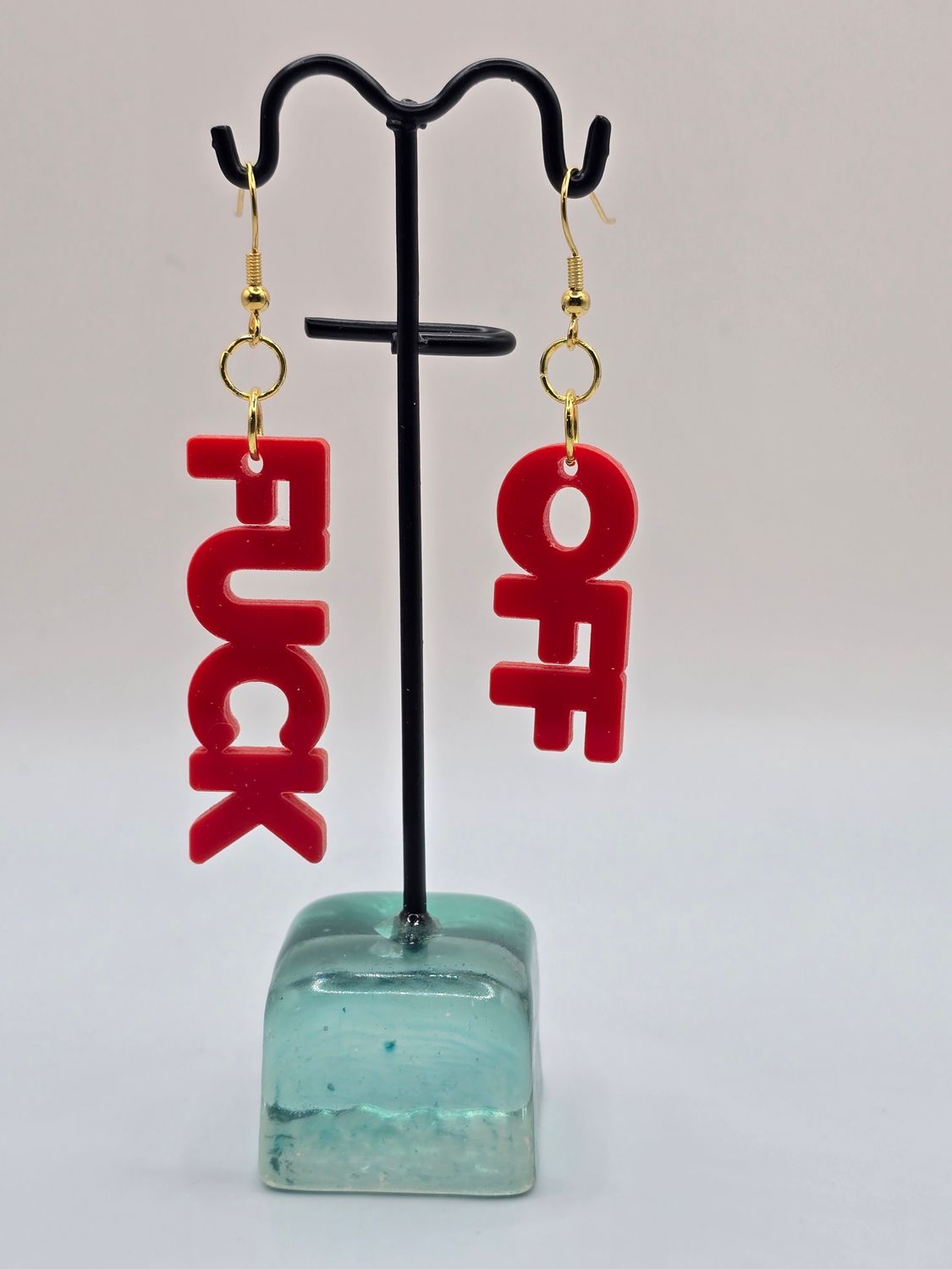 Fck Off” Earrings – Bold Acrylic Statement Drops*