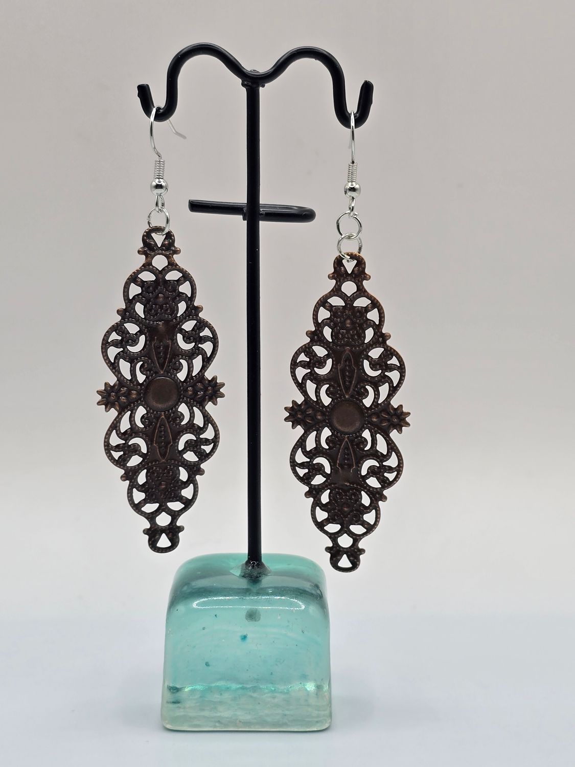 “Antique Rose” Earrings – Ornate Filigree &amp; Vintage Flair