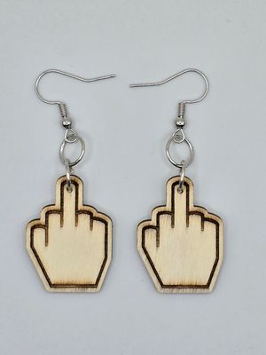 Unfiltered Sass – Laser-Cut Wood Statement Earrings