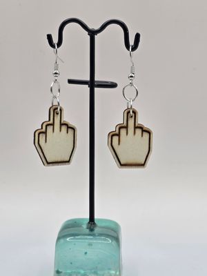 Unfiltered Sass – Laser-Cut Wood Statement Earrings