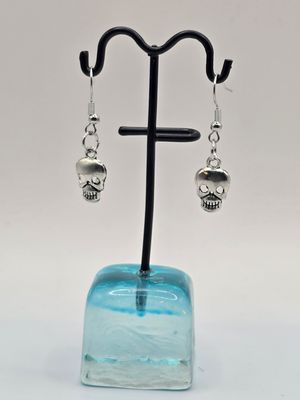 Silver Dread&quot; Skull Earrings