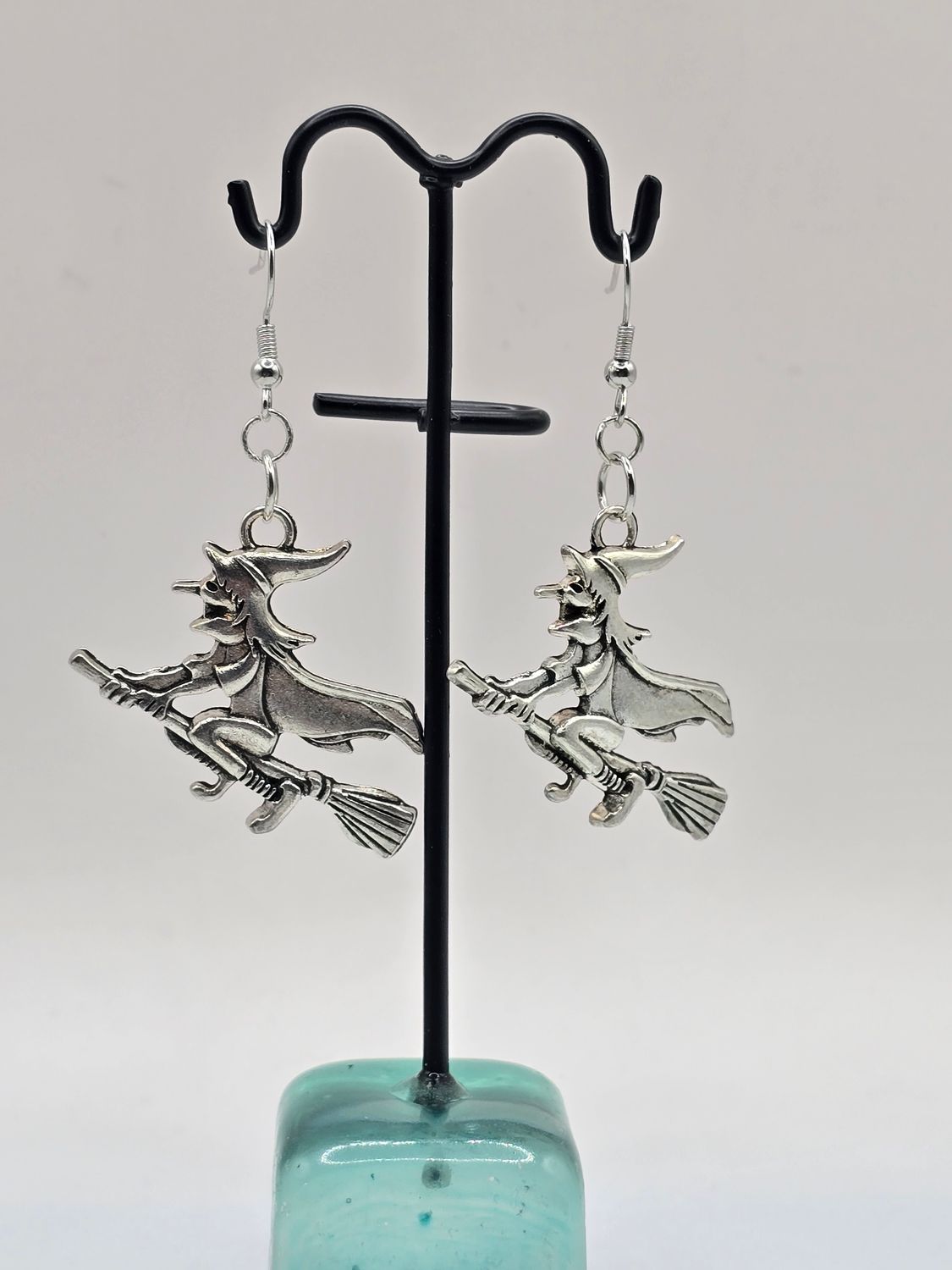 Moon Chase&quot; Broomstick Witch Earrings