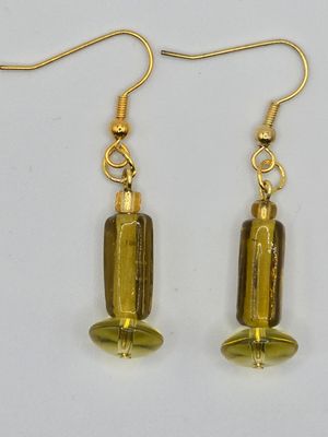 Sunspell Vial" Amber Glass Earrings