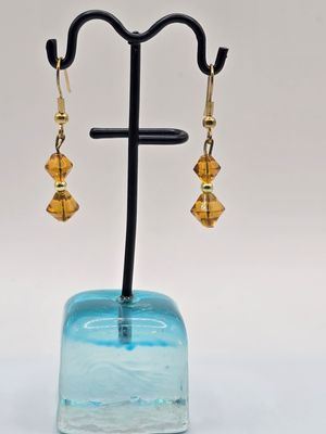 Solar Flair  Beaded Topaz Earrings