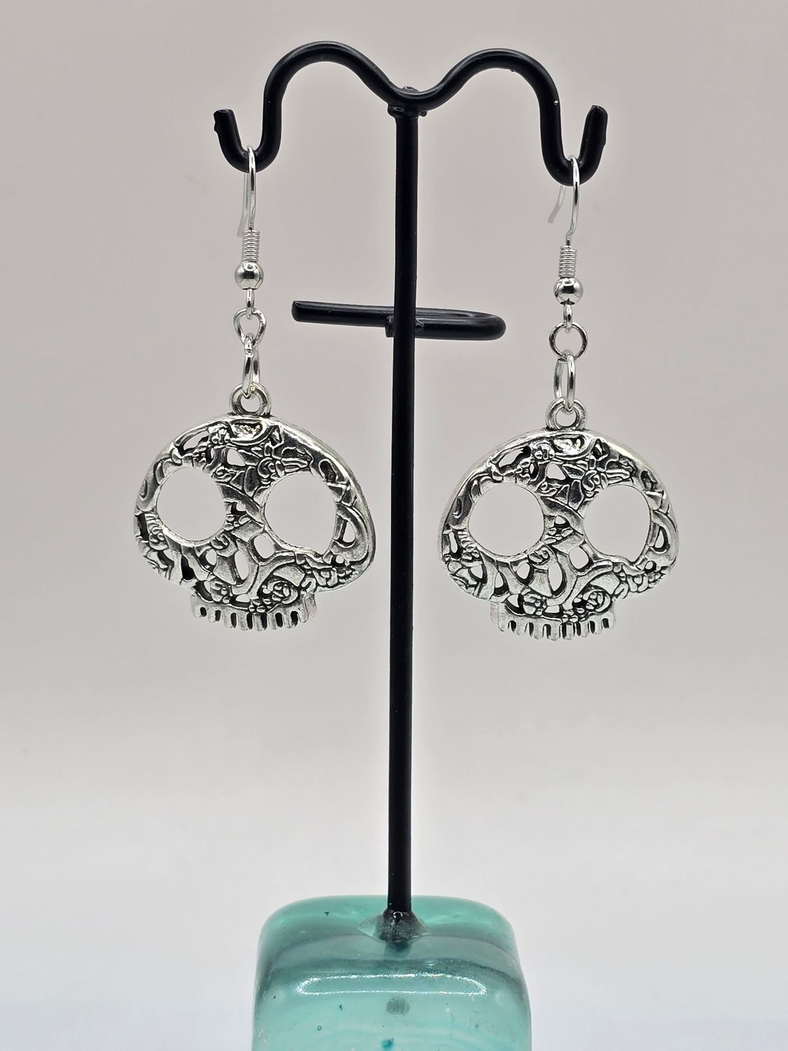 Bone Bower&quot; Ornamental Skull Earrings